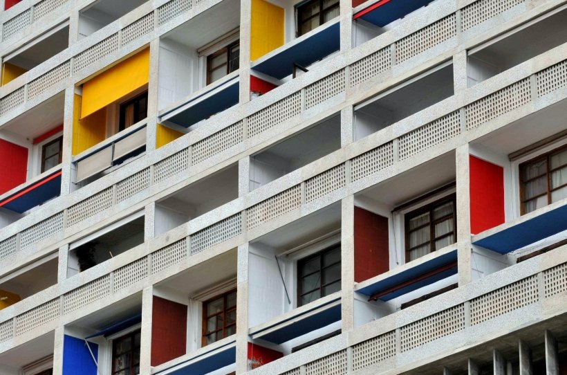 L'hôtel occupe deux niveaux de la Cité Radieuse, à Marseille.