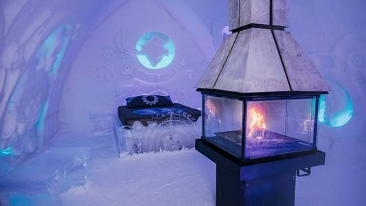 L'Hôtel de Glace, monté au Village Vacances Valcartier.
